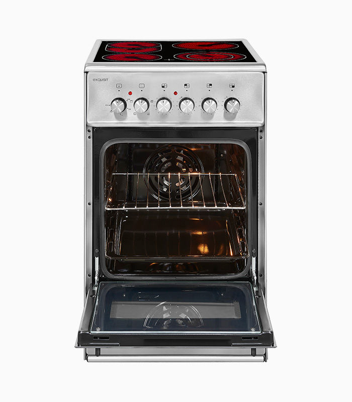 Exquisit Elektro-Standherd ECM 5-4.1BZ Inox in Silber mit Glaskeramikkochfeld und 47 l Backofenvolumen - Bild 3