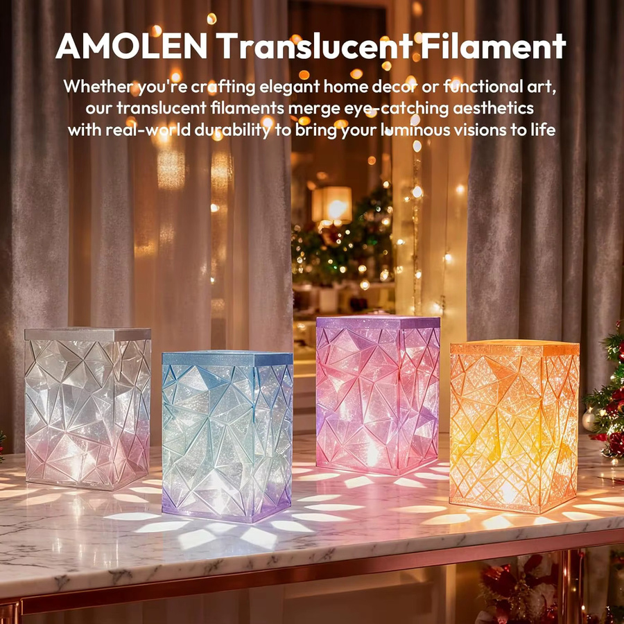 DINGSUN 3D-Druckfilament PLA Farbverlauf Transparent Mehrfarbig Grün 1,75mm für FDM-Drucker - Bild 4