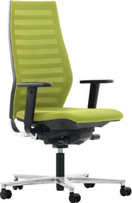 Ergonomischer Bürostuhl ROVO R 12 in Grün mit Armlehnen und alupoliertem Gestell - Bild 1