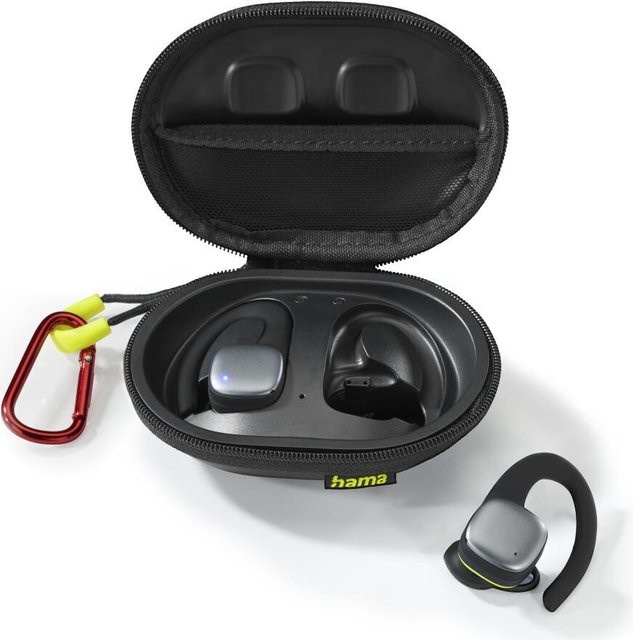 Hama Spirit Athletics True Wireless Stereo Bluetooth Kopfhörer mit Ohrbügel in Schwarz und Gelb - Bild 1