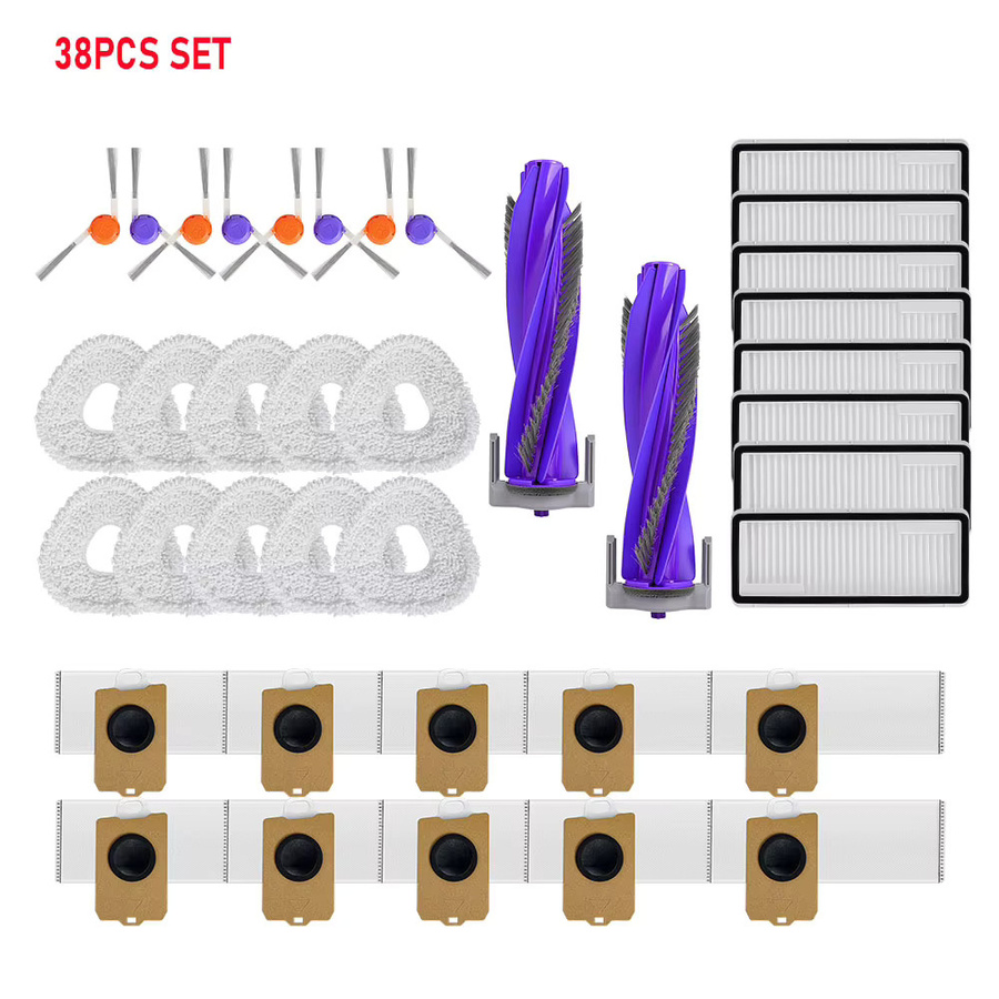 WINDNINJA Ersatzteil-Set für Narwal Freo Z10 Ultra J5X mit Seitenbürsten, Mopp-Tüchern, Staubbeuteln und HEPA-Filtern, Mehrfarbig - Bild 2