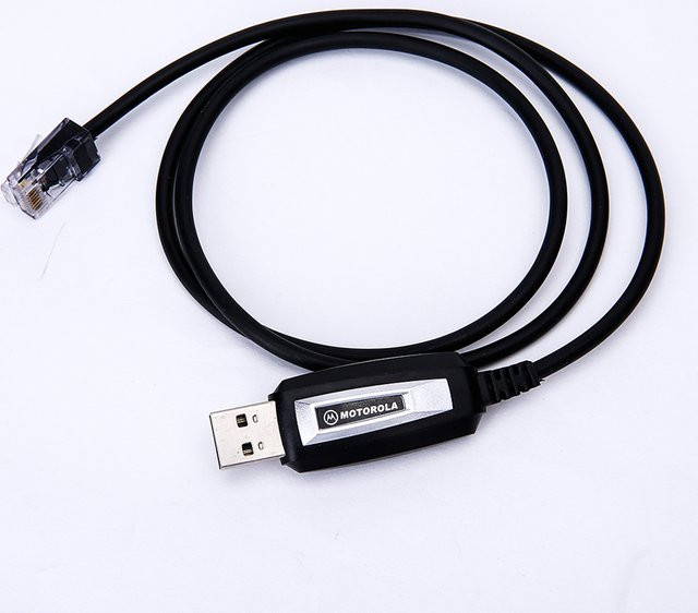 Motorola Original USB-Programmierkabel für Walkie Talkie Digital Radio in Schwarz mit Treiber-CD - Bild 1
