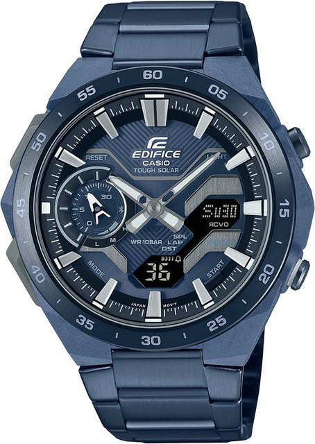 Casio Armbanduhr Edifice, Solar, Edelstahl, Blau, 48 mm, Herren - Bild 1