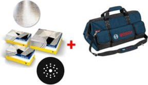 Bosch Trockenbau-Set mit sia Schleifscheibe 7500, Zwischenscheibe und Handwerkertasche, 153-teilig, Blau - Bild 1