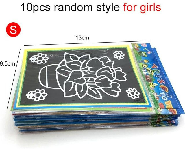 Fashnics Kratzbilder Spielzeug, 10-teiliges Set, ab 3 Jahren - Bild 1