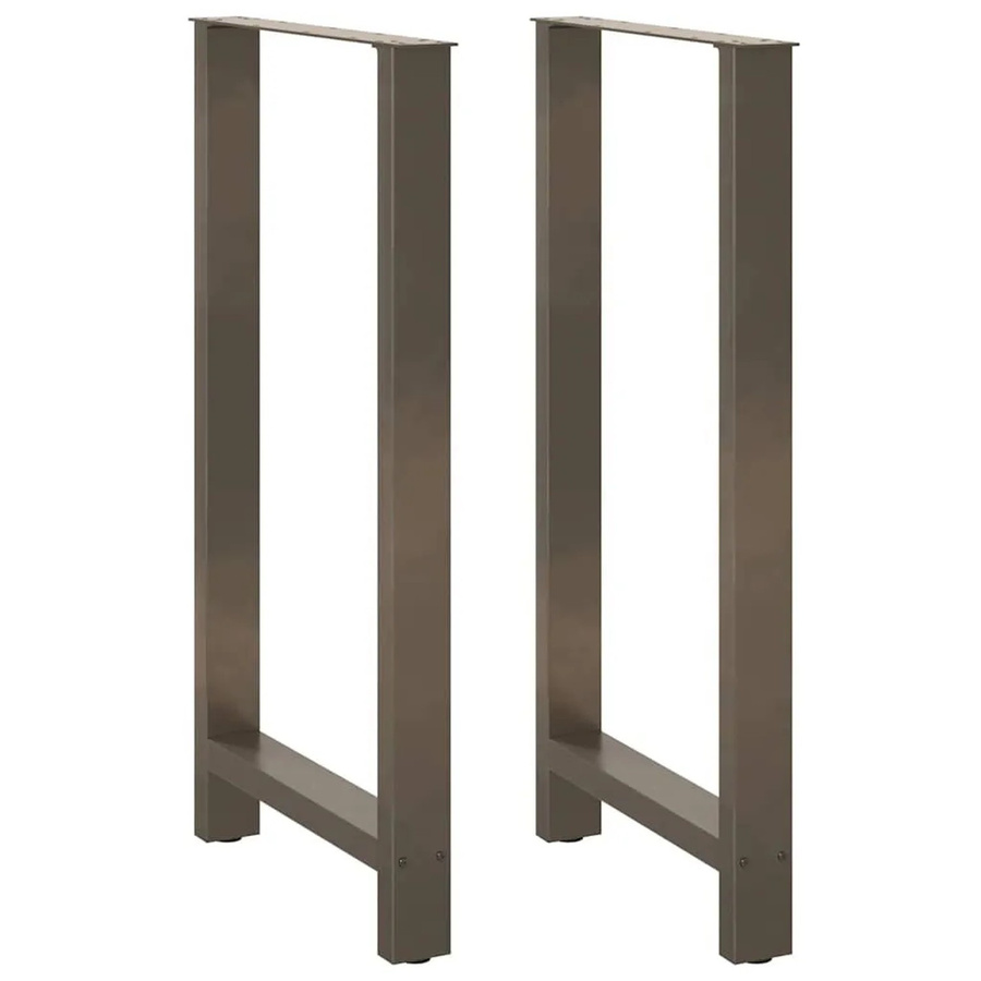 vidaXL Bartischbeine aus Naturstahl in Silber und Beige, 2 Stück, Höhe: 111 cm, Breite: 60 cm - Bild 2