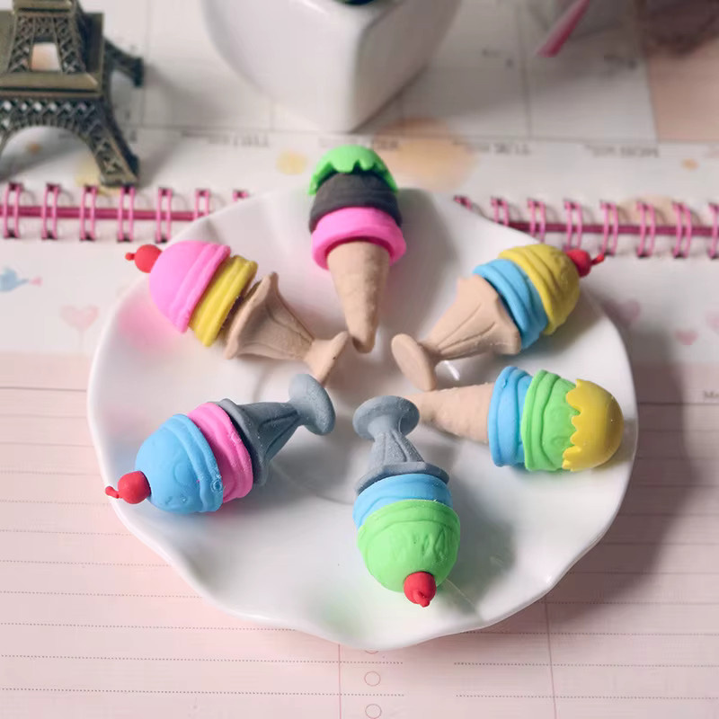 Cartoon Kegel Eis Radiergummi in Mehrfarbig für Schüler und Bürobedarf - Bild 2