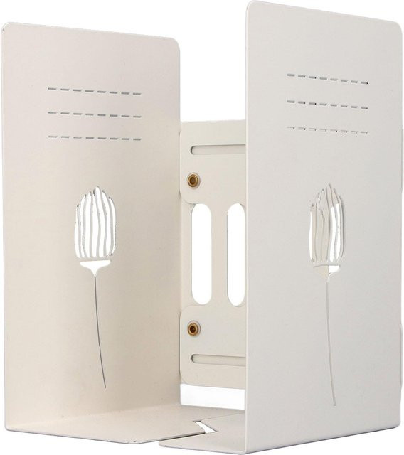 4 Stück einziehbare Buchstützen aus Metall von aimo in Beige - Bild 1
