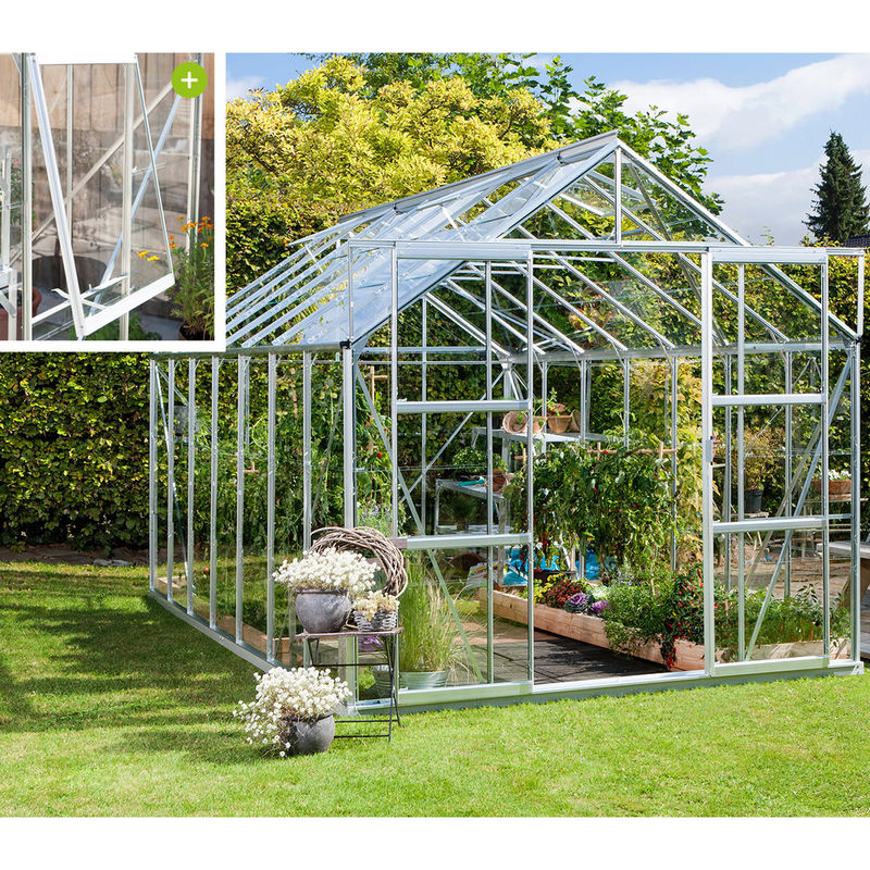 Vitavia Gewächshaus Jupiter 11500 aus Aluminium Eloxiert in Silber mit 11,5 m² und ESG-Sicherheitsglas - Bild 4