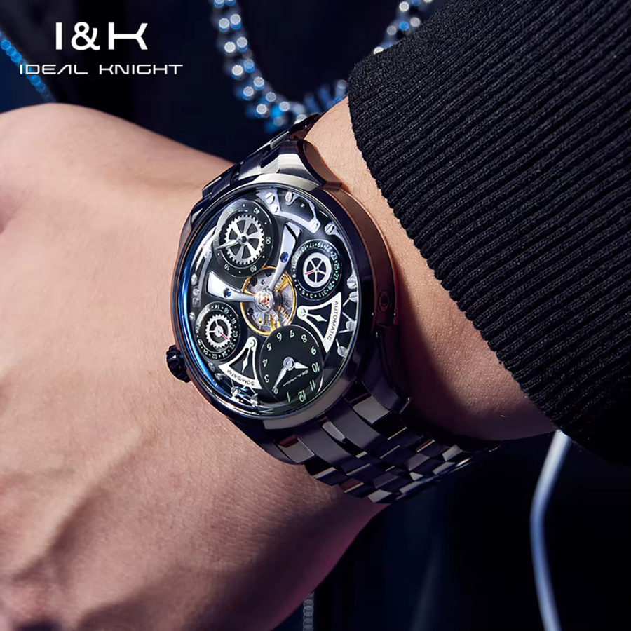 Ideal Knight Armbanduhr, Automatik, Edelstahl, Schwarz, Herren - Bild 5