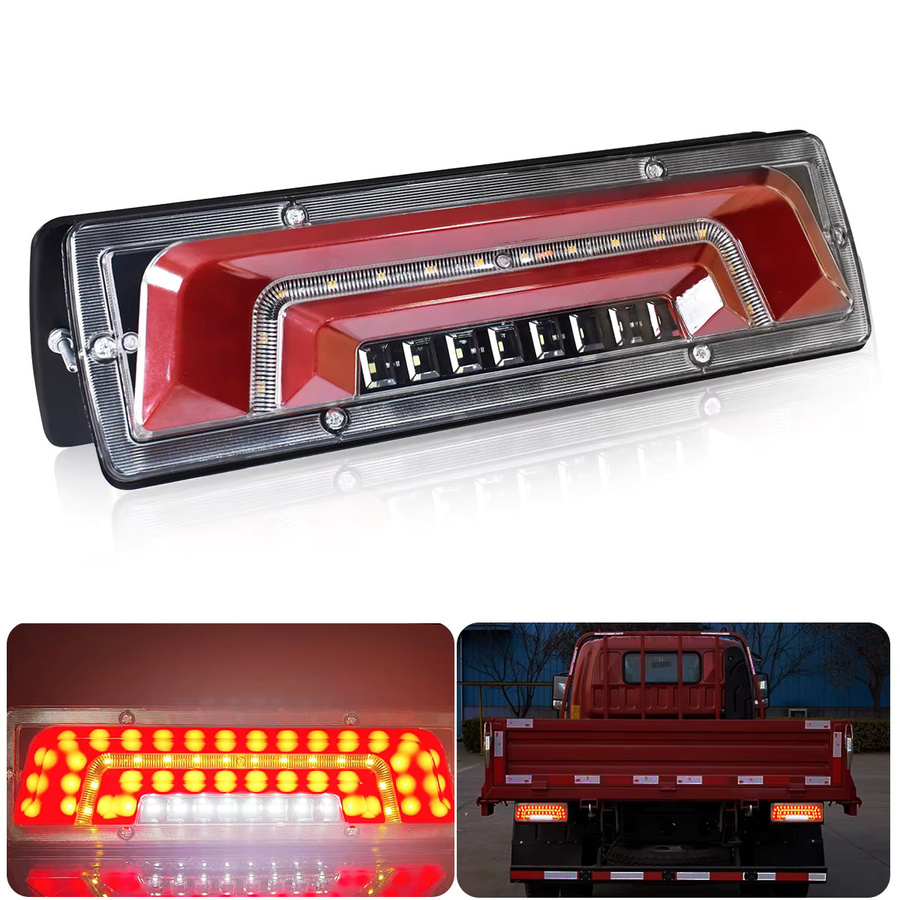 Multifunktionale LED-LKW-Rückleuchte in Rot mit Bremslicht, Rückfahrlicht und Stream-Blinker für PKW, LKW und Anhänger - Bild 3