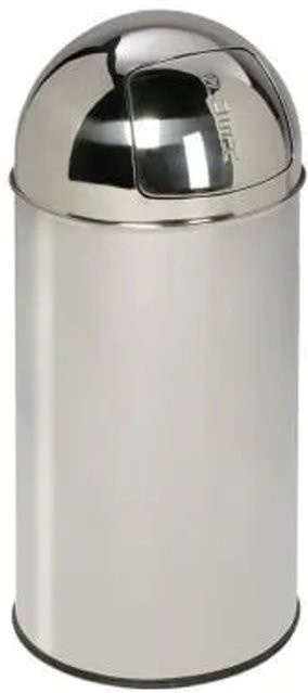 PROREGAL Klassischer Abfallsammler mit Einwurfklappe und Inneneinsatz, Silber Edelstahl poliert, H x B x T: 75 x 35 x 35 cm, 35 Liter - Bild 1