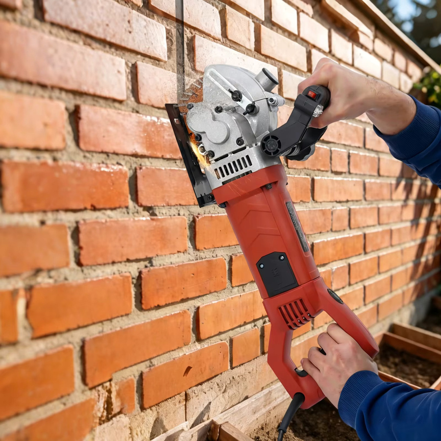 Elektrische Wandnutenfräsmaschine TOOL1SHOoo, 2700W Schlitzfräsmaschine mit 6200 U/min, staubfreier Beton-Nutenfräser in Schwarz-Rot - Bild 5