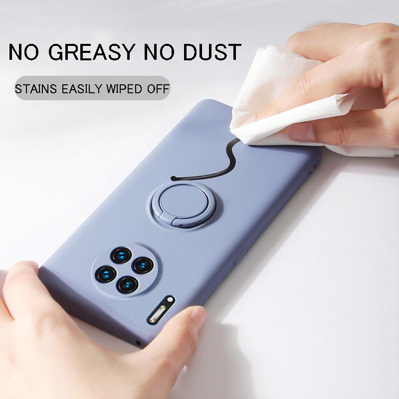 Magnetische Silikon-Schutzhülle mit Ringhalter für Huawei und Honor Modelle in Blau und Transparent - Bild 2
