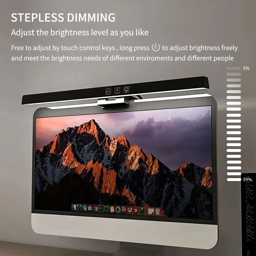 GGBEE LED-Monitorleuchte in Schwarz mit stufenloser Dimmung und Touch-Bedienung - Bild 3