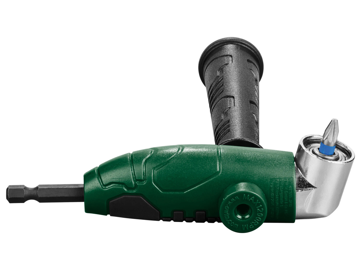 Parkside Winkelbithalter und Impact-Bohrer-Set in Grün mit HSS-Bits - Bild 2