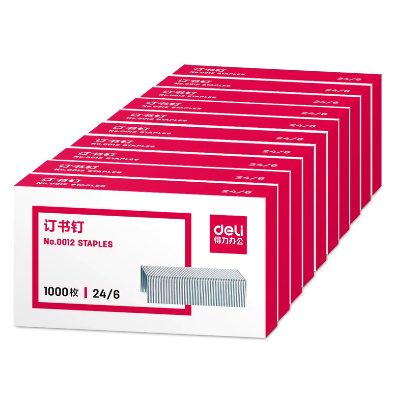 Deli Standardklammern 24/6 aus silbernem Metall, 1000 Stück pro Box - Bild 2