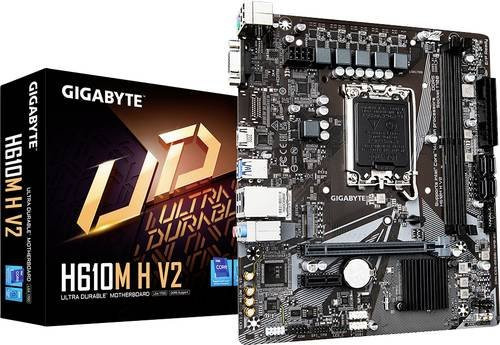 Gigabyte GA-H610M H V2 Micro-ATX Mainboard mit Intel H610 Chipsatz und LGA 1700 Sockel für DDR5 Unterstützung in Schwarz - Bild 1