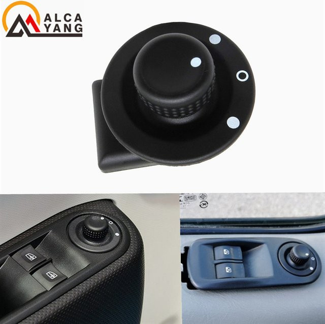 Malcayang Externer Schalter zur Außenspiegel-Einstellung für Renault Megane Clio Master Kangoo Twingo, Schwarz, 8200214919 - Bild 1