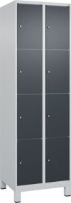 C+P Schließfachschrank Classic PLUS mit 2 Abteilen und Füßen in Anthrazitgrau und Lichtgrau, H x B x T: 195 x 60 x 50 cm - Bild 1