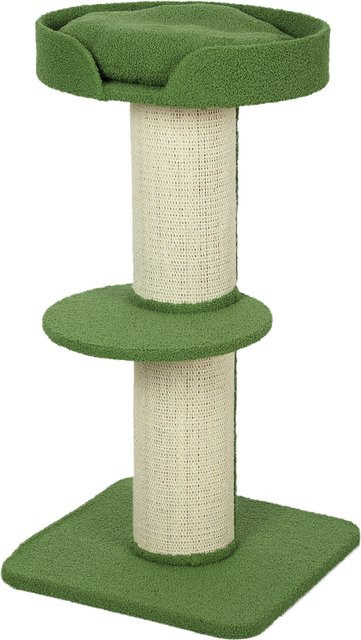 PawHut Kratzbaum Grün mit Sisalstämmen und Kissen, mehrstöckiger Katzenturm für mittelgroße Katzen, Höhe: 91 cm - Bild 1
