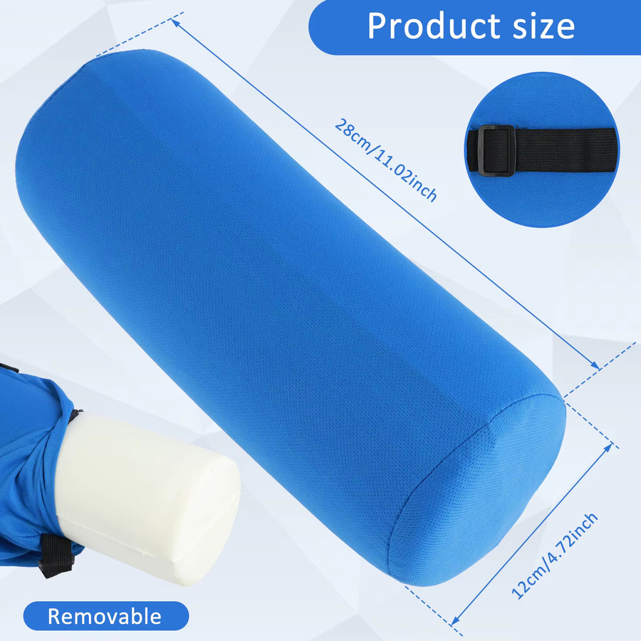 Willstar Lordosenstützrolle aus Memory Foam als ergonomisches Zylinderrollenkissen mit Gummiband für den unteren Rücken, Schwarz oder Blau - Bild 3