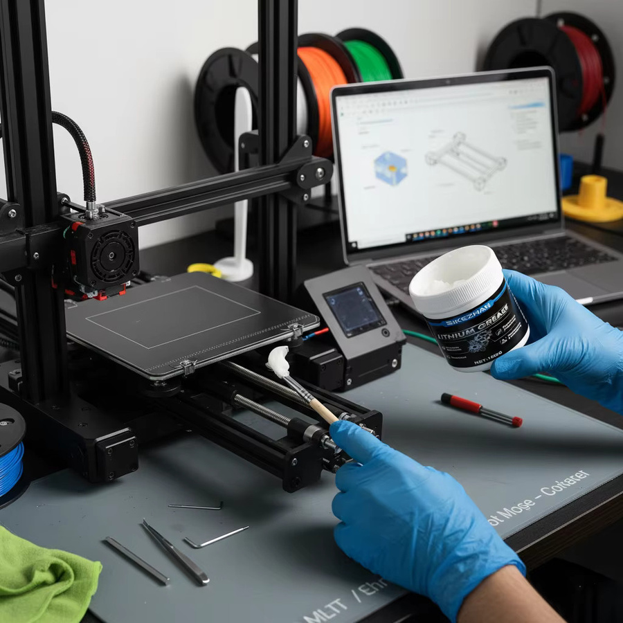 Wartungsfett für 3D-Drucker mit Lithiumformel zur Geräuschreduzierung und zum Verschleißschutz für Linearschienen, Gewindespindeln und Lager inklusive Bürste, Farbe: Weiß - Bild 3