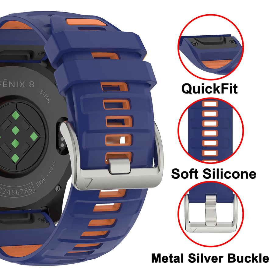 LENNIK Uhrenarmband Silikon, QuickFit, 26mm, 22mm, Unisex - Bild 4