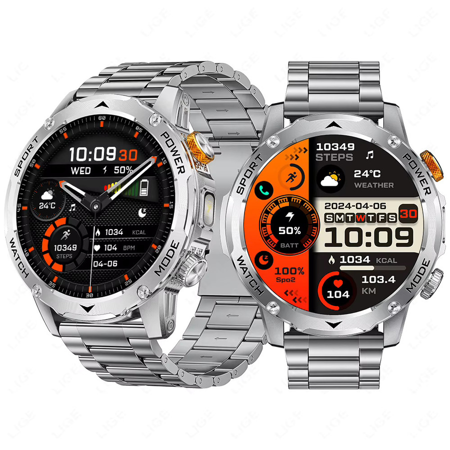 LIGE Smartwatch, Herren, Schwarz, Wasserdicht, Herzfrequenz, Bluetooth - Bild 7