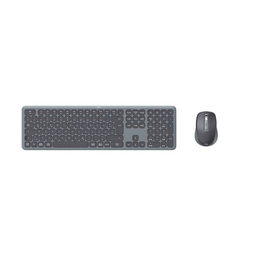 Hama Multi-Device Tastatur-Maus-Set WKM-550 kabellos mit Bluetooth und USB-A in Schwarz und Grau mit QWERTZ DE Layout - Bild 2