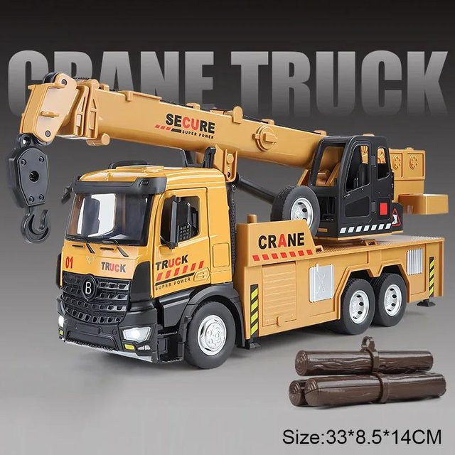 Linyi toy car Mischbetonmischer-Kranwagen-Auto, Spielzeugmodell, 1:24, mit Licht, ab 14 Jahren - Bild 1