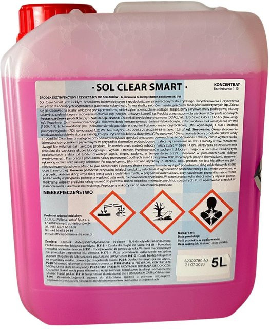 TanningParadise SOL CLEAR SMART Solarium Desinfektionsflüssigkeit, 5 l, transparent - Bild 1