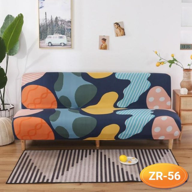 Elastischer Sofa-Bettbezug ohne Armlehne von WEN-july in Blau mit modernem Grafikdesign für Sofas L 160-190cm - Bild 1