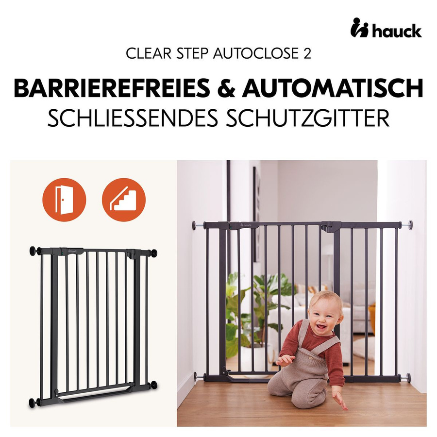 Hauck Tür- und Treppenschutzgitter Clear Step Autoclose 2, Schwarz/Transparent, Breite: 80 cm - Bild 2