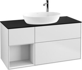 V&B Waschtischunterschrank Finion mit Wandbeleuchtung, Farbe Weiß lackiert, Breite: 120 cm, Tiefe: 50,1 cm, Höhe: 50,1 cm - Bild 1