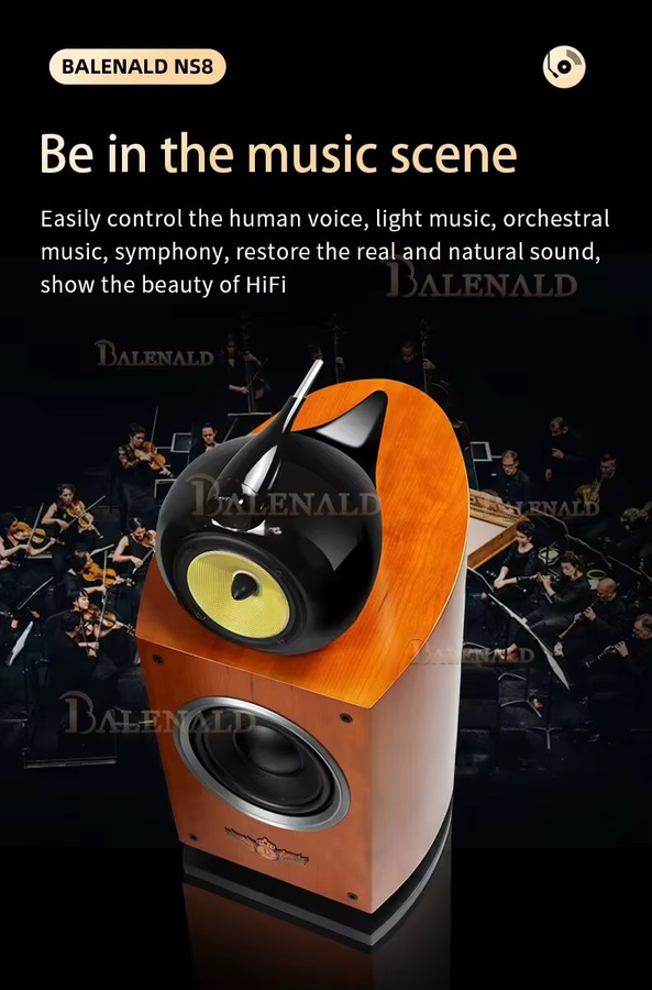 Fever High Fidelity 8-Zoll Bass Nautilus Passive Hifi-Regallautsprecher Dreiwege-Lautsprecher - Bild 2