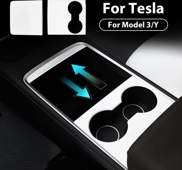 DWVVSL Mittelkonsolenabdeckung für Tesla Model 3 und Model Y, zentrales Bedienfeld Schutzpatch und dekorative Shell-Aufkleberfolie für die Modelle 2017 bis 2025 - Bild 1
