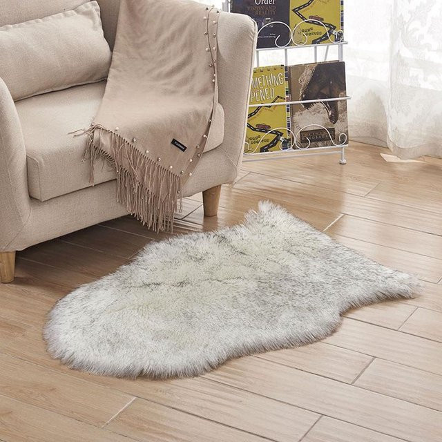 Dekorative Bodenmatte WoW Home aus Kunstwolle in Grau, Oval, B/T: 60 x 40 cm - Bild 1
