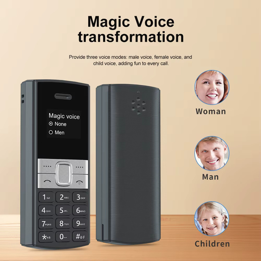 SERVO Backup Mini-Mobiltelefon mit 0,66-Zoll-Display, Dual-SIM, Bluetooth und Magic Voice in Blau - Bild 3