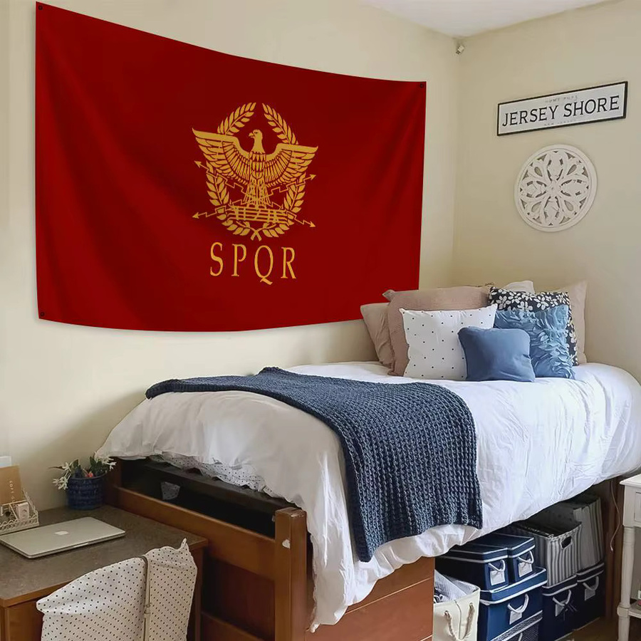 R-Roman E-Empire Flagge als dekoratives Banner in Rot, Rechteckig, B/H: 70 x 50 cm - Bild 4