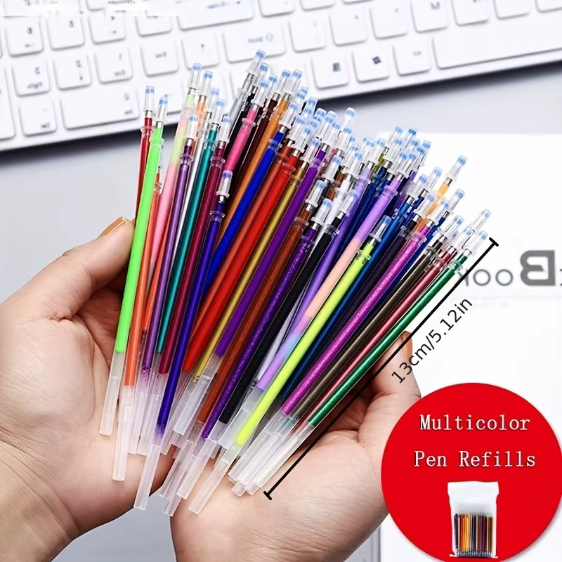 100 Stück Mehrfarbige Glitter Gel Stift Refills 1,0 mm für DIY Kunst und Graffiti - Bild 2