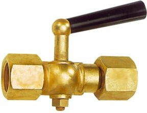 Riegler Manometer-Absperrhahn mit drehbarer Muffe aus Messing in Gold, G 1/2 - Bild 1
