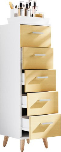 VCM Schubladenschrank Landos M in Braun, B/T/H: 30 x 30 x 100 cm - Bild 1