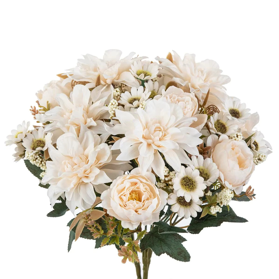 TTCY Künstliche Blumen Set aus Seide in Weiß für Hochzeiten, Partys und Wanddekorationen - Bild 2