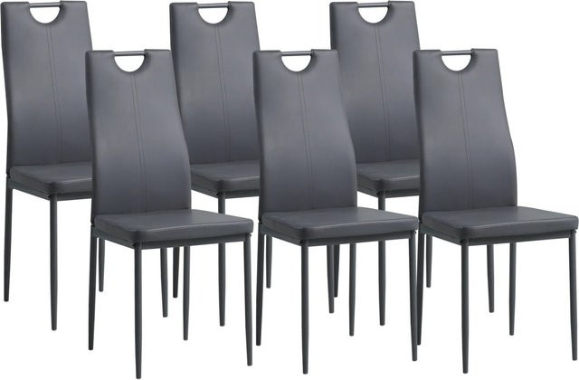 Albatros Esszimmerstühle SALERNO 6er Set Grau aus Kunstleder - Bild 1