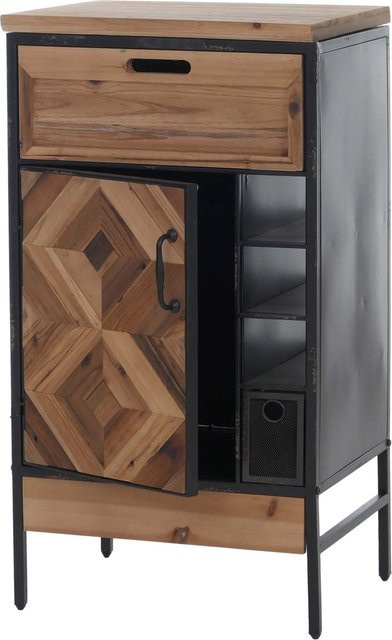 Apothekerkommode MCW Q77 im Industrial Vintage Design aus Holz und Metall, Braun/Mehrfarbig, B/T/H: 85 x 45 x 35 cm - Bild 1