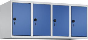 C+P Aufsatzschrank 7035/5010 mit 4 Abteilen und Sicherheits-Drehriegel, B/H/T: 120 x 50 x 50 cm, Lichtgrau/Enzianblau - Bild 1