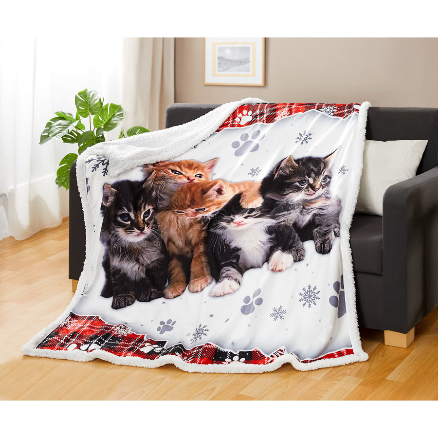 Fluffy Kuscheldecke Katzen-Kindergarten von viva domo in Multicolour aus Fleece für Kinder - Bild 3