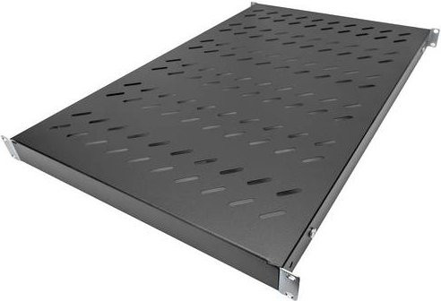 Digitus DN-97649 19 Zoll Netzwerkschrank-Geräteboden in Schwarz mit variablen Befestigungsschienen, 1 HE - Bild 1