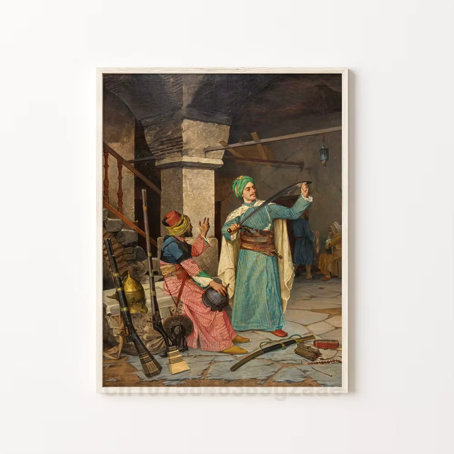 Wasserfester selbstklebender Papieraufkleber Kunstmalerei Osman Hamdi Bey Poster für deine Wanddekoration im Kaffeehaus oder Bar - Bild 6